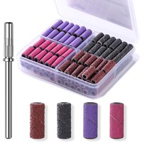 100PCS Sanding Bands for Nail Drill 80/120/180/240 Grit Coarse Fine Small Sanding Band 3.1mm Mini Mandrel Bit Acrylic Gel Polish