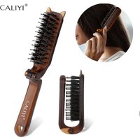 CALIYI 1/2PCS Foldable Hair Comb Portable Boar Bristle Hair Brush Hair Brush Head Massager Travel Combs Hair Styling Accessories