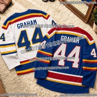 2026 New Off Campus Briar University Ice Hockey Jersey Cosplay Graham 44 Long Sleeve V-neck T-shirt Street Top for Men and Women