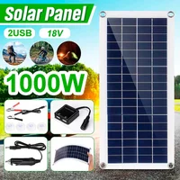 1000W Bendable Solar Panel Set With 2 USB Ports Full Portable Power Pack Solar Power Station For Household Auto Yacht RV Vessel