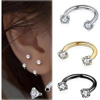 1Pc Stainless Steel Crystal Hoop Ring Piercing Nose Ear belly Rings Women Men Cartilage Helix Earrings Daith Piercing Jewelry