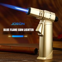 JOBON Blue Flame Gun Lighter Can Adjust The Flame Locking Function, 360 Can Be Inverted To Use Multi-functional Use Scenarios.