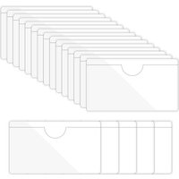 20Pcs Self-Adhesive Label Card Holder Index Card Pockets Holder Clear Plastic Card Holder Adhesive Label Holder with Top Open
