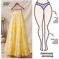 2026 New High Waist Loose Floral Print Country Style Women's Skirt Half Body Skirt Slimming Effect Summer Collection