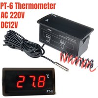 PT-6 -40~110C Digital Car Thermometer Vehicle Temperature Meter Monitor 12V 220V Automotive Thermometer with 2m NTC Sensor