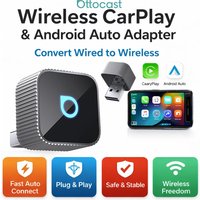Ottocast 3.0 Mini Slim Wireless CarPlay Adapter Android Auto Dongle Plug Play Bluetooth 5.0 Wifi Auto Connect for 98% of Cars