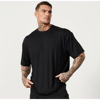 Oversized T-shirt Mens Cotton Dropped Shoulder Loose Short Sleeve Fitness T Shirt Summer Gym Bodybuilding Sports Tops Tees