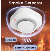 Smart Independent Smoke Detector Sensor with Sound and Light Fire Alarm for Home Kitchen Office Warehouse Security System
