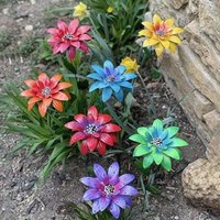 2026 Metal Flower Outdoor Crafts Rustproof Metal Iron Yard Art Lawn Decor Instock Garden Stakes Patio Stick Indoor Home Supplies