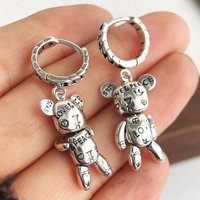 925 Sterling Silver Earrings for Women Geometric Retro Bear Sexy Girl Fashion Trendy Jewelry Gift Party Wedding pendientes