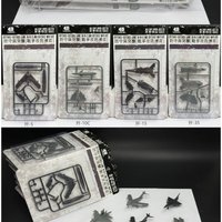 4pcs/set 4D Mini Fighter J-35 J-10C J-5 J-15 Plane Model Plastic Assembly Toy