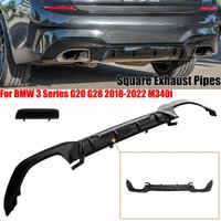 Diffusor für BMW G20 G28 M340i M-Sport 2019 2020 2021 2022 2023 Zubehör Auto Heckstoßstange Lippe 3er Serie Quadratisch Glänzend Schwarz Auto Außenteile Modifiziert