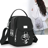 1PC Skull Print Small Women's Crossbody Bag Fashionable High-End Shoulder Handbag Large Capacity Space for Stylish Storage Bag
