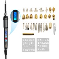 Holzverbrennung, Schnitzerei, Brandmalerei-Stift-Set, einstellbare Temperatur, elektrischer Lötkolben, Schweißen, Holzprägung, Brennwerkzeug, EU 60