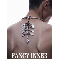 2024 New Punk Necklace Skeleton Centipede Titanium Steel Cool Unisex Cyberpunk Choker for Women Men Jewelry Couple