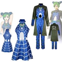 Carnival Anime JoJo Bizarre Adventure Cosplay Dress Cloak Jolyne Cujoh Halloween Character Role Play Stage Costume Disguise