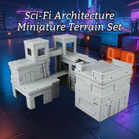 Sci-Fi Architecture Building Miniature Terrain - TTRPG Accessories for Tabletop RPGs, Grey Plastic, Gift for Strategy Gamers