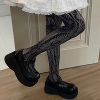 Gothic Tights Sexy Harajuku Wind Fishnet High Waist Body Stockings for Women Clothes Hot Girl Forest Eye Pattern Pantyhose