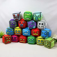 !!Geometry Dash Cube Plush Toys Small Pillow Stuffed Plushie Doll Square Pendant Game Cute Home Decor Children Birthday Gift