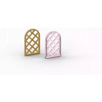 50pcsMOC Parts 30046 37411 Window 1 x 2 x 2 2/3 Pane Lattice Diamond with Rounded Top Particle Kid Toy Bricks Building Blocks