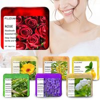 90g FUJZXANS Handmade Essential Oil Soap Bars - Rose, Jasmine, Green Tea, Calendula, Osmanthus, Lavender, Lemon - 7 Long-Lasting