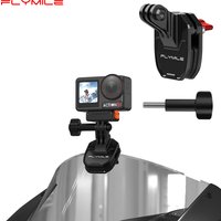 Flymile Camera Motorcycle Windshield Clamp Mount Holder for DJI Osmo Action 6/Action 5/Nano/Insta360 X5/Ace Pro Accessories
