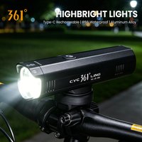 361 Degrees Aluminum Alloy Bike Lights Type-C Rechargeable IPX5 Highlight LED Lighting Cycling Front Lamp for Bicycle Road Light