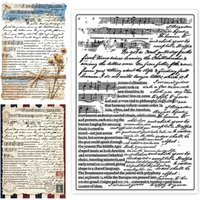Clear Stamps Retro Text and Music Background Transparent Stamps Clear Seals for DIY Scrapbooking Photo Album Decoration