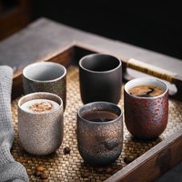 125ML Japanese Vintage Stoneware Kung Fu Teacup Espresso Mug Ceramic Household Water Cup