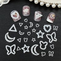 100PCS Resin MINI Geometric Hollow Bows, Moon, Stars, Suitable Bears, Hearts, Triangles For DIY Jewelry Necklaces Making