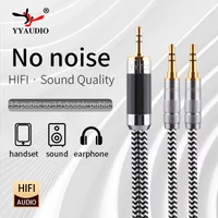 YYAUDIO AUX Cable 3.5mm Jack To Double 3.5mm Jack Hifi Headphones Car AUX Cord Headphone Cable
