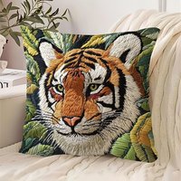 Tiger 2D flat printed pillowcase: for your home decoration sofa cushion cover, home decoration, all-match touch