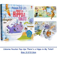 Usborne Peculiar Pop-Ups There's A Hippo in My Toilet Homeschool 3D Fun Bedtime Story Book for Kids Learning Material Board Book