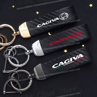 Ultra HD Printed For Cagiva Raptor 650 1000 Canyon Navigator Logo Carbon Fiber Textured Leather Keychain Motorcycle Keychain