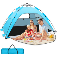 Beach Tent Sun Shelter Outdoor Sunshade Tent Fully Automatic 2-second Quick Account Opening Swith Carrying Bag and 6 Ground Pegs
