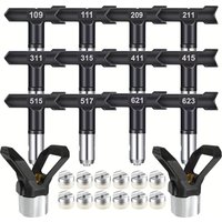14pcs Spray Nozzle and Tip Guard Set, Airless Paint Spray Nozzles, Rotatable, for Airless Paint Sprayers, Ideal for Latex, Paint
