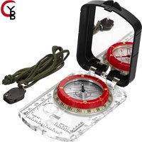 YANBIGUO Orienteering Map Compass-Sighting Mirror with Adjustable Declination,Clinometer&LED light for Hiking,Camping,Hunting