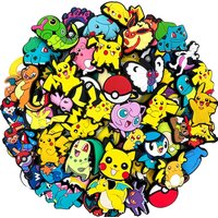 20-100Pcs Potdemiel Pokemon Series Shoe Charms For Slides Clog Sandals Shoes Decorations Accessories For Friend Party Gifts