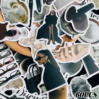 60Pcs Exquisite Girl Stickers Fashion Creative Trend DIY Fine Decorative Stickers Scrapbook Laptop Luggage Guitar Decals