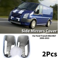 Car Door Side Mirrors Cover Self-Adhesive Chrome Abs Wing Mirror Cover Caps For Ford Transit Mk6 Mk7 Car Protection Accessories