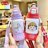 X&W 500ml Cartoon Insulated Cup 316 Insulated Cup Lotso Ultraman Vaccum Flask Portable Student Kids Water Bottles for School Use