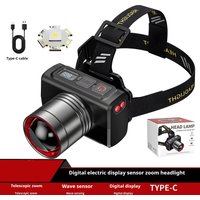 Powerful Sensor LED Headlamp USB Rechargeable Headlight Zoomable Head Lamp Waterproof Head Light High Lumens Head Flashlight