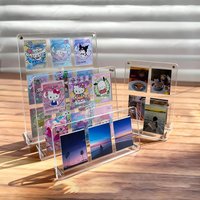 Clear/black Acrylic Multi-grid Photo Display Stand Desktop Trading Card Holder Frame for Sports Cards Photo Brick Display