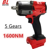1600NM Electric Wrench Brushless Impact Wrench For Milwaukee 18V Battery 5 Gears Cordless Driver Car Truck Repair Power Tools