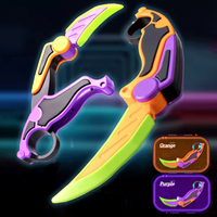 New Gravity Knife Foldable Butterfly Claw Blade Toy Radish Knife Style Decompression Fidget Toy Anxiety Relief Gadget for Adults