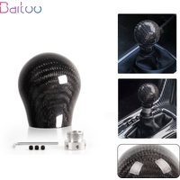 New Arrived Carbon Fiber Gear Shift Knob Manual Transmission Gear Stick Head Shifter Lever Handle With Limiter Adapter SFN135