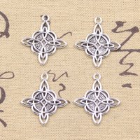 15pcs Charms Amulet Flower 28x25mm Tibetan Silver Color Pendants Antique Jewelry Making DIY Handmade Craft