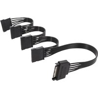 Flat Power Supply SATA 15Pin 1 to 3 4 5 SATA Hard Drive Power Cable Expansion PC Hardware Extension Adapter Cables