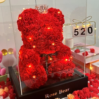 2026 Artificial Flower Eternal Rose Teddy Bear for 520 Mom Father's Day Birthday Valentine's Day Anniversary Gifts & Decorations