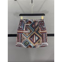 Retro Floral Embroidery A-Line Skirt Women's Spring Summer New Design Slimming High Waist Zipper Casual Style Skirt